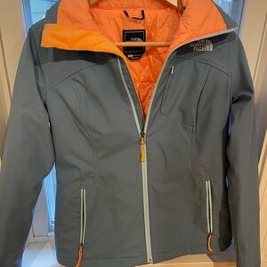 The North Face Women's Gray and Orange Ski Jacket